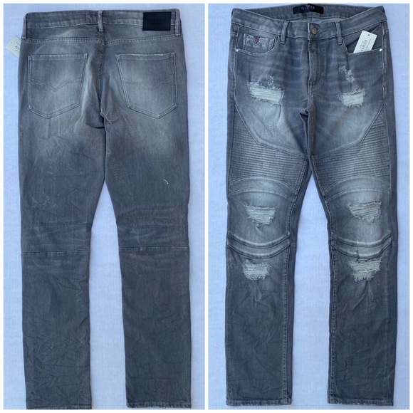 New GUESS Skinny Stitched Moto Men's Jeans SZ 32 - Picture 1 of 8